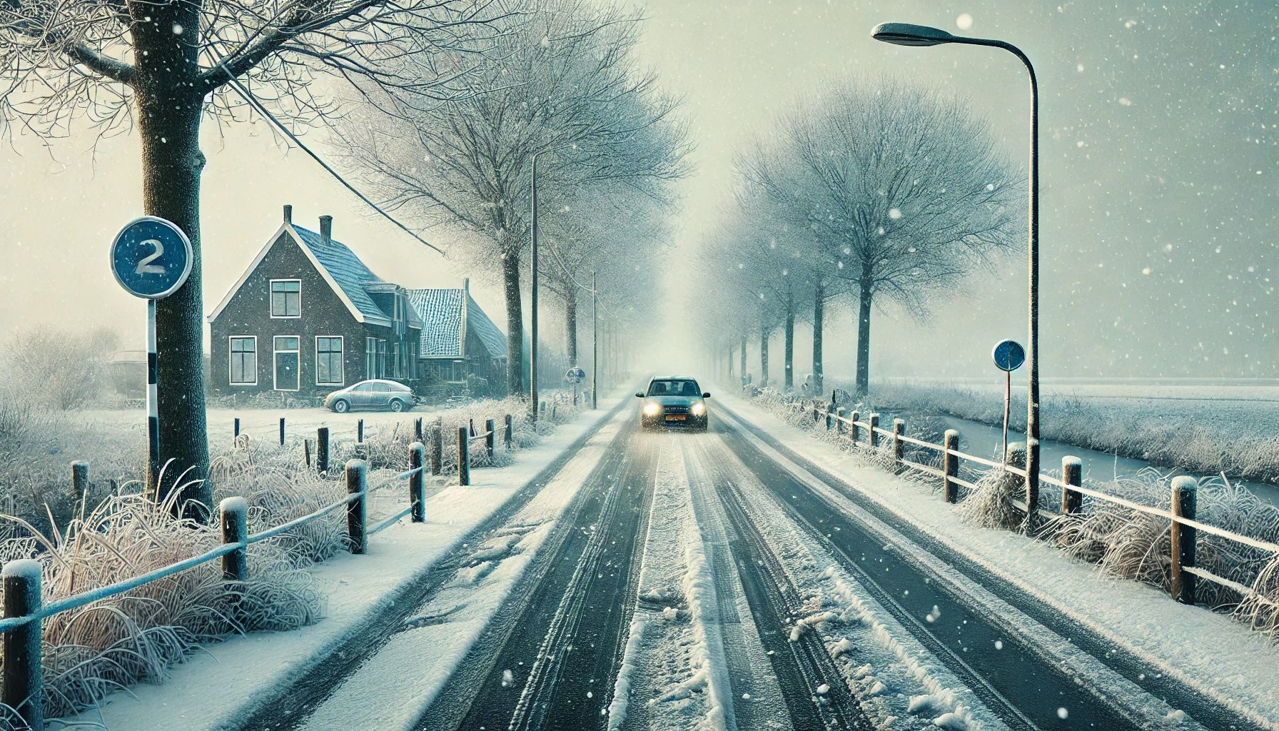 オランダ全土に渡る氷結道路と降雪の警報、コードイエローが延長